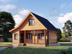 Проект дома из бруса ДБ-27