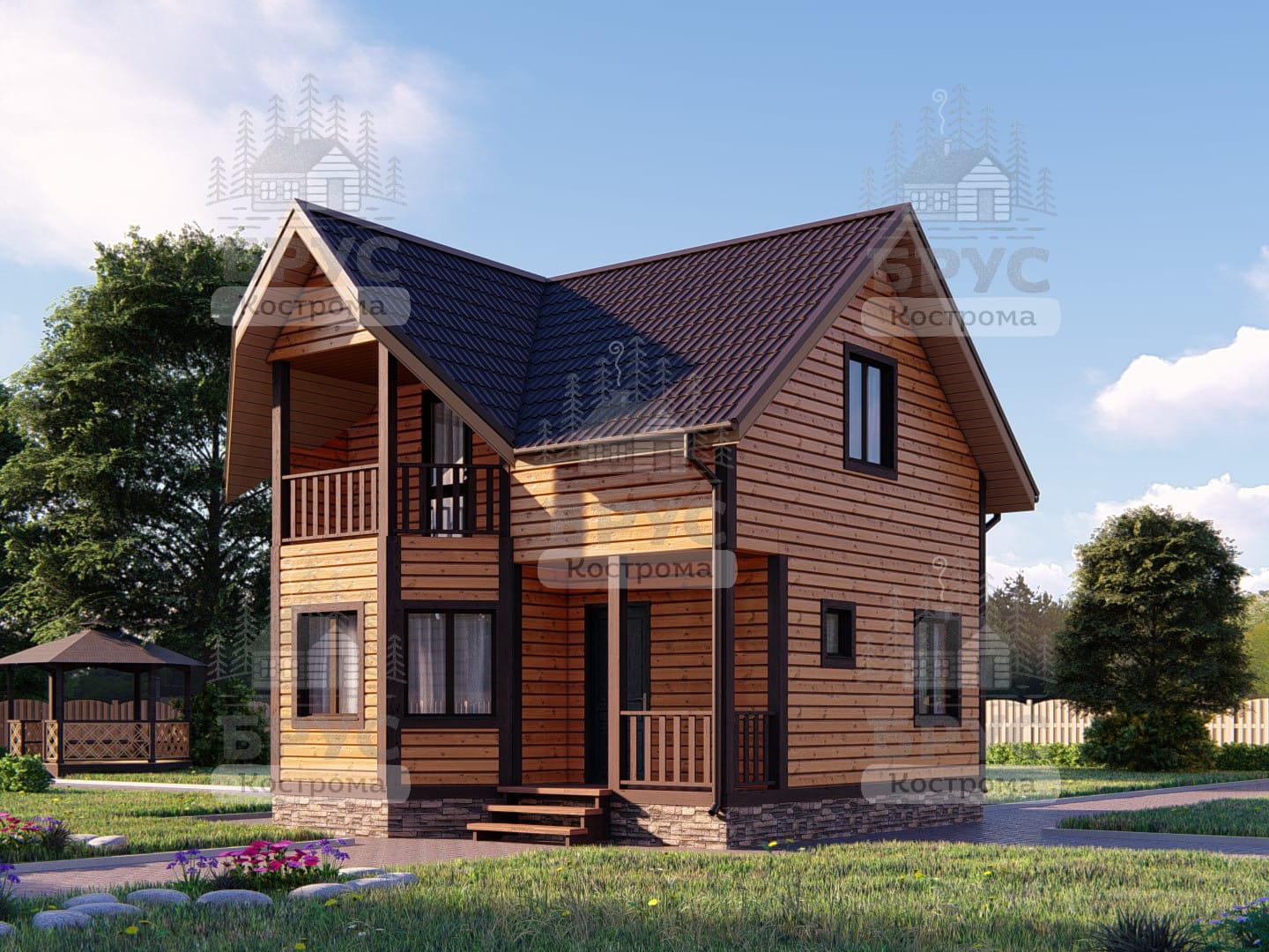 Проект дома из бруса ДБ-46