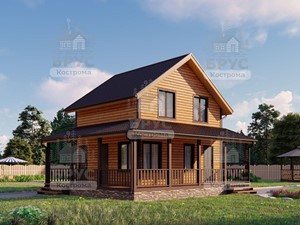Проект дома из бруса ДБ-88